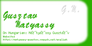 gusztav matyassy business card